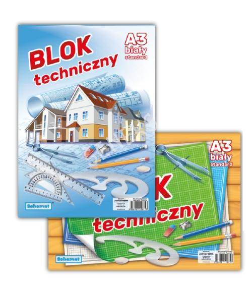 Blok Techniczny biały A3 10k SCHEMAT