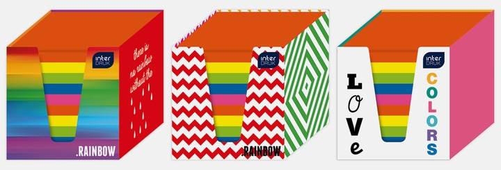 Kostka Papierowa Biurowa w kubiku nieklejona kolorowa 90x90x90 INTERDRUK