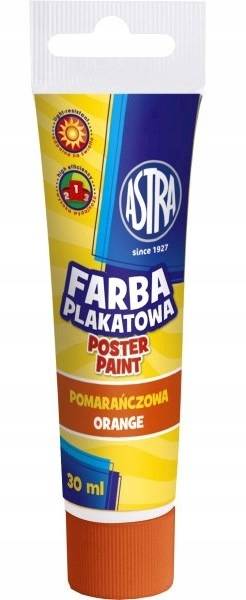 Farby Plakatowe Tuba 30ml pomarańczowa ASTRA