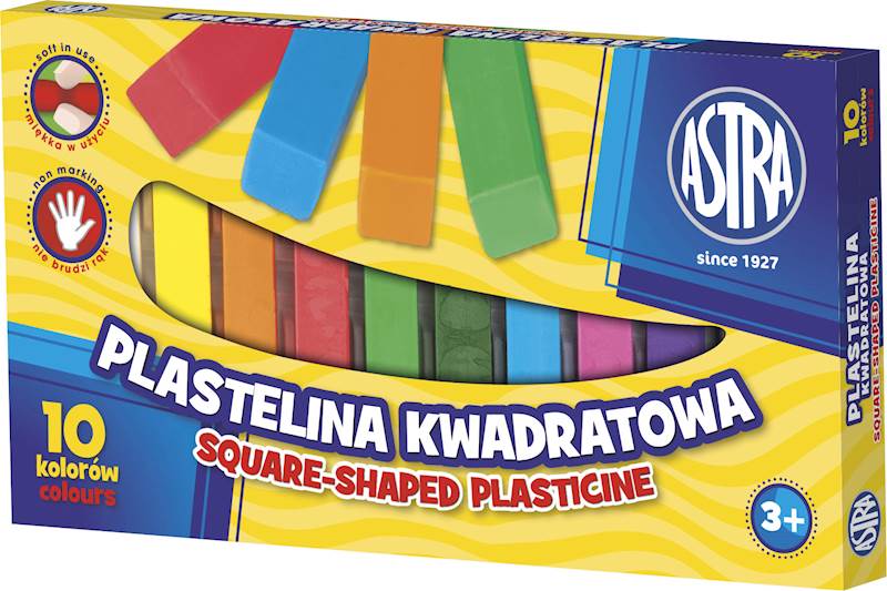 Plastelina 10 kolorów kwadratowa ASTRA