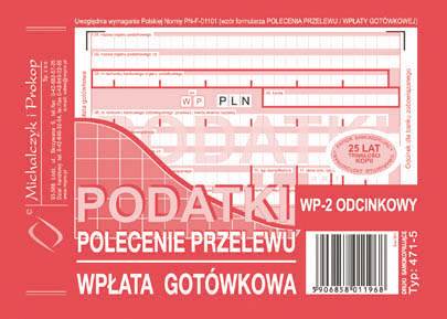 Druk Polecenie przelewu podatki 2-odcinkowe WP-2 A6 471-5