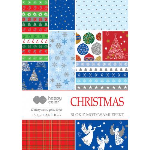 Blok dekoracyjny z motywami Christmas A4 10k HAPPY COLOR