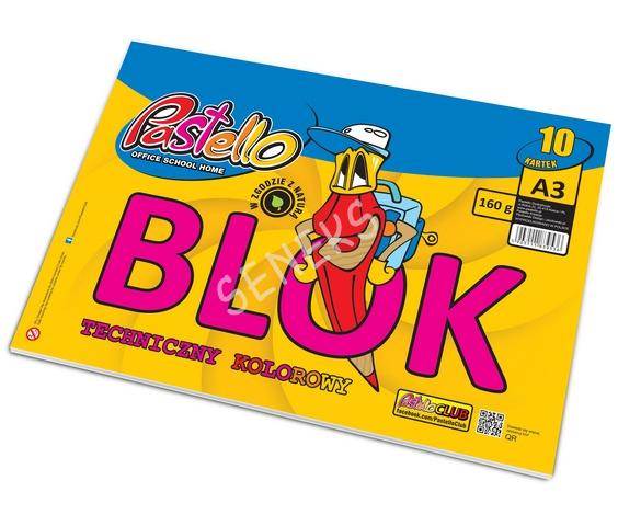 Blok Techniczny kolorowy A3 10k PASTELLO