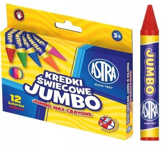 Kredki Świecowe Jumbo 12 kolorów ASTRA
