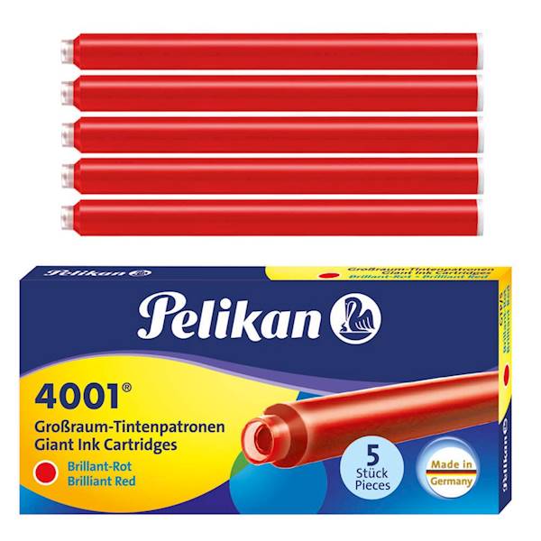 NABOJE do piór PELIKAN x5szt długi czerw 0620