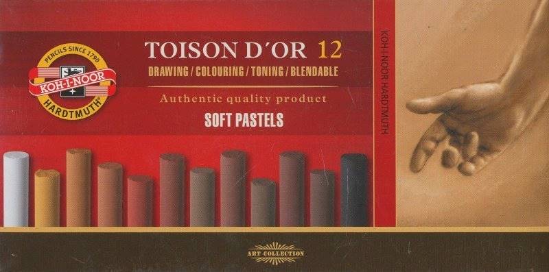 KREDKI pastele suche K-I-N   12kol BRĄZY 1664