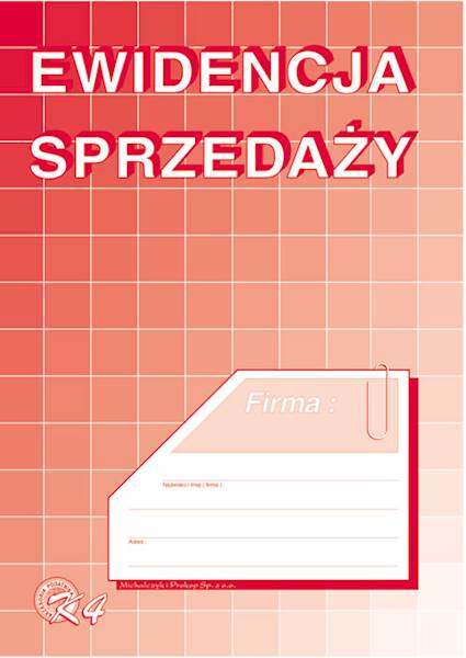 Druk Ewidencja Sprzedaży K4 A5
