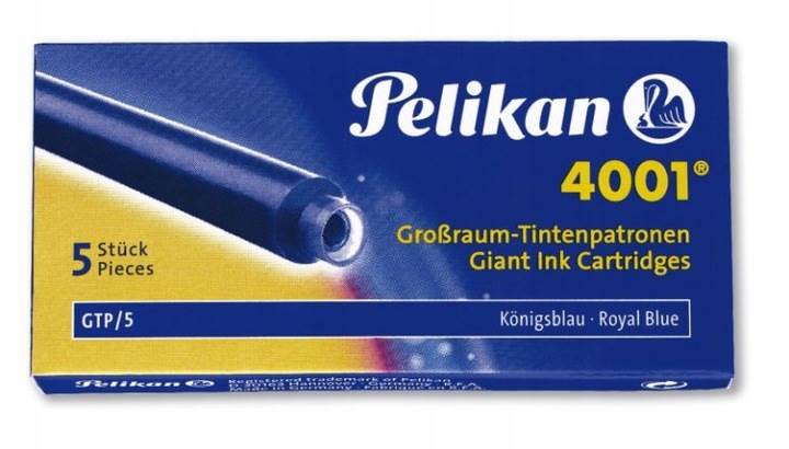Naboje do piór niebieskie 5szt PELIKAN