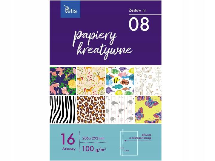 Blok Dekoracyjny Kreatywny Zestaw nr 8 A4 16k TETIS