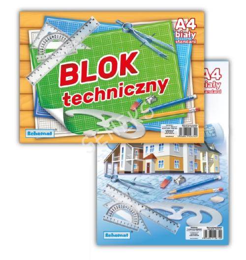 Blok Techniczny biały A4 10k SCHEMAT