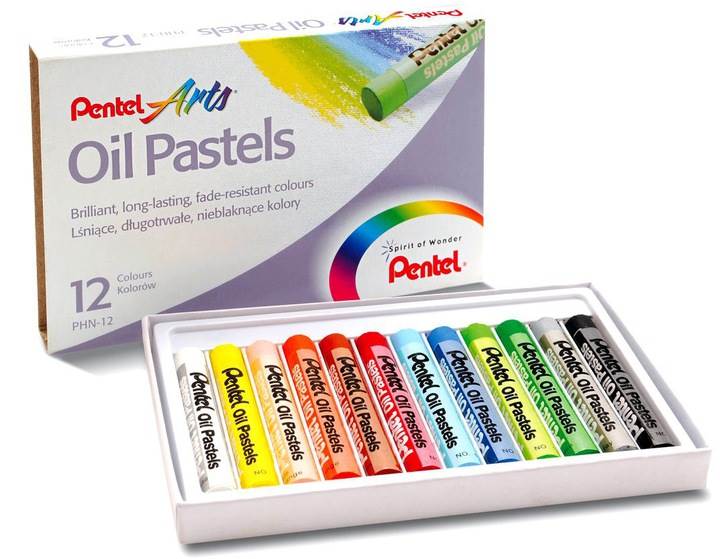 Kredki Pastele olejne 12 kolorów PENTEL