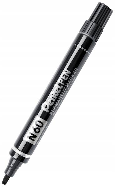 Marker Permanentny czarny ścięty PENTEL N60
