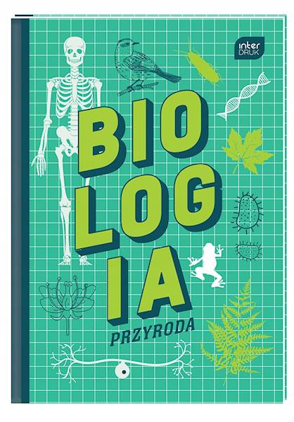 Brulion Zeszyt w kratkę Twarda Okładka Biologia A5 80k INTERDRUK