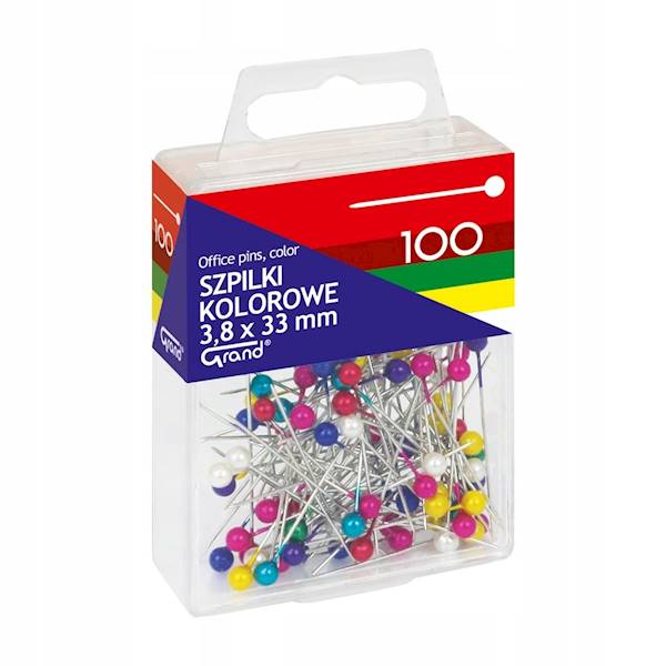 Szpilki 33mm kolorowe 100szt