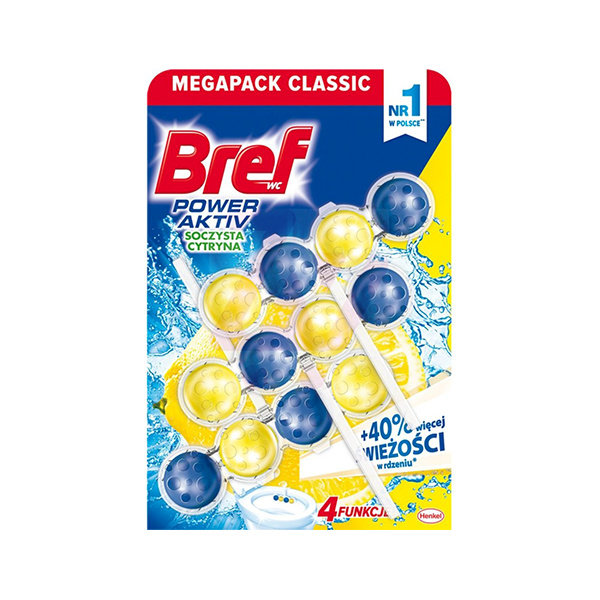 WC BREF POWER ACTIV -kulki * TRÓJPA *LEMON* 9