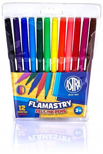 Pisaki Flamastry 12 kolorów ASTRA