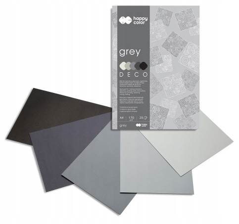 Blok Dekoracyjny Grey A4 20k 170g HAPPY COLOR