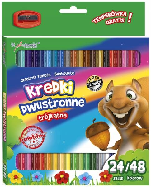 Kredki Ołówkowe Dwustronne 48 kolorów BAMBINO