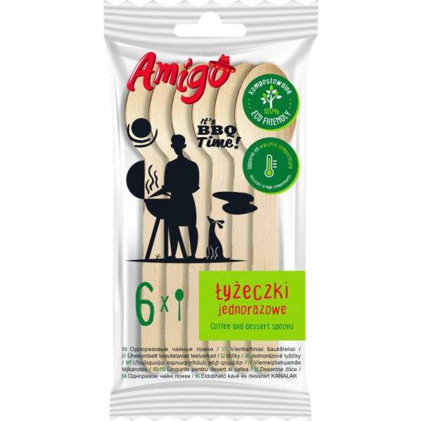 LYZECZKI x 6szt AMIGO DREWNO 8829