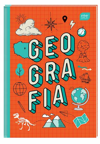 Brulion Zeszyt w kratkę Twarda Okładka Geografia A5 80k INTERDRUK
