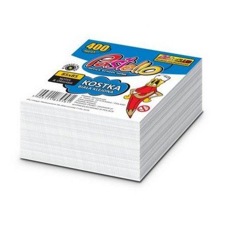 Kostka Papierowa Biurowa klejona biała 85x85x35 PASTELLO