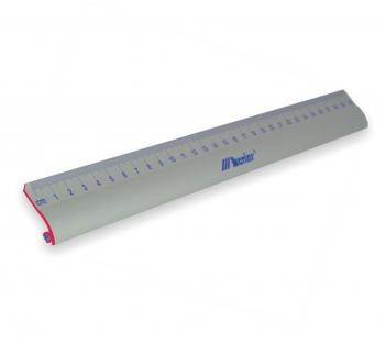 Linijka 30cm aluminiowa z gumką LENIAR