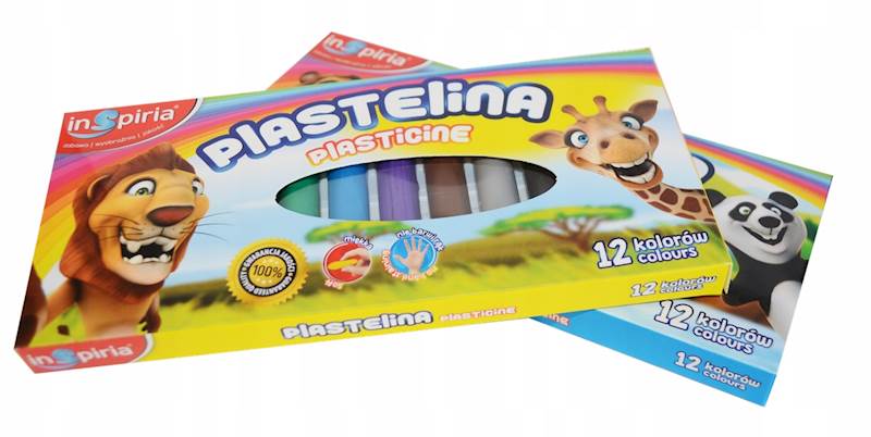 Plastelina 12 kolorów INSPIRIA