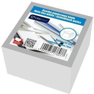 Kostka Papierowa Biurowa nieklejona biała 85x85x35 INTERDRUK