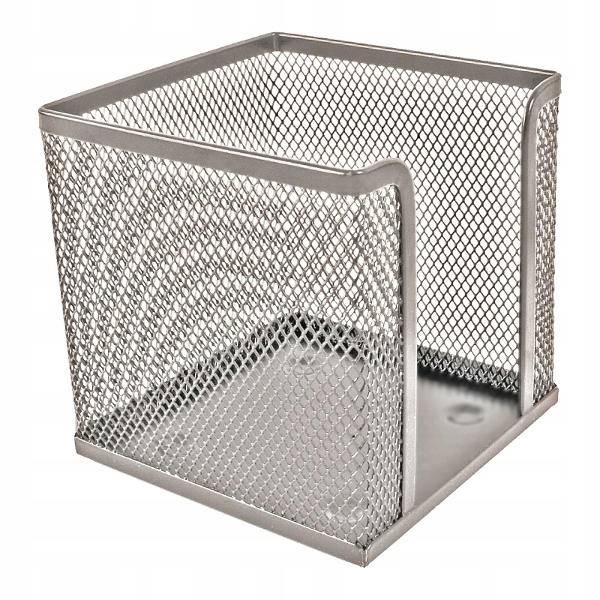 Pojemnik na karteczki metalowy srebrny TETIS BV506
