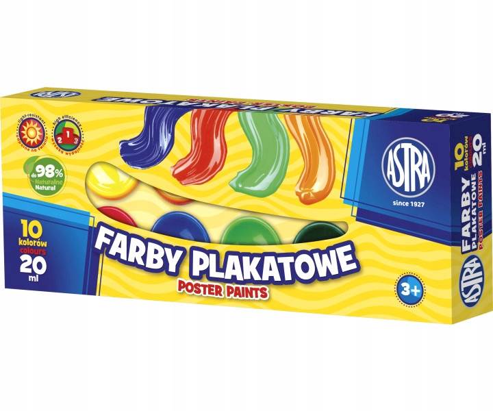 Farby Plakatowe 10 kolorów 20ml ASTRA