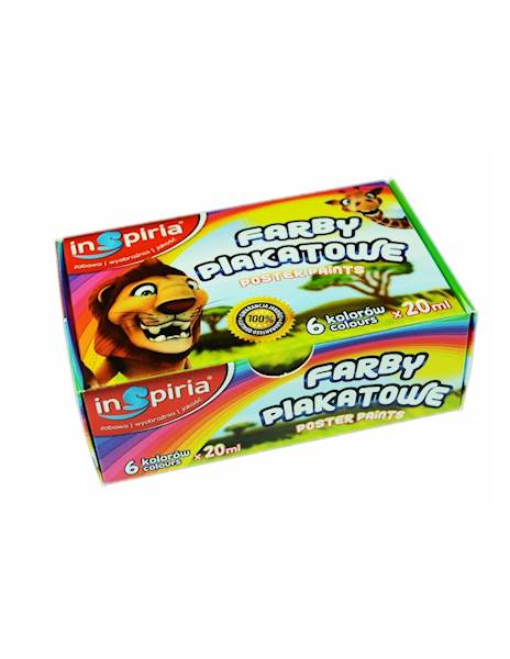 Farby Plakatowe 6 kolorów 20ml INSPIRIA