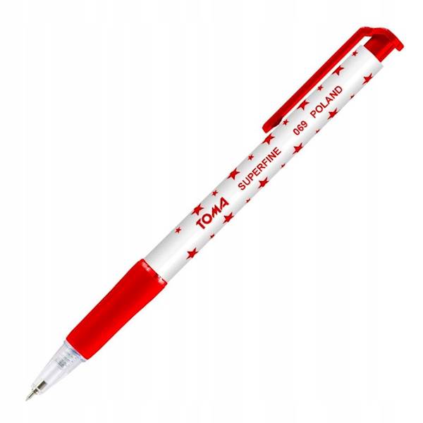 Długopis TOMA automatyczny czerwony 0,5mm