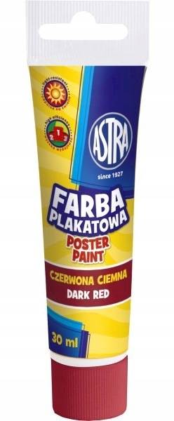 Farby Plakatowe Tuba 30ml czerwona ciemna ASTRA