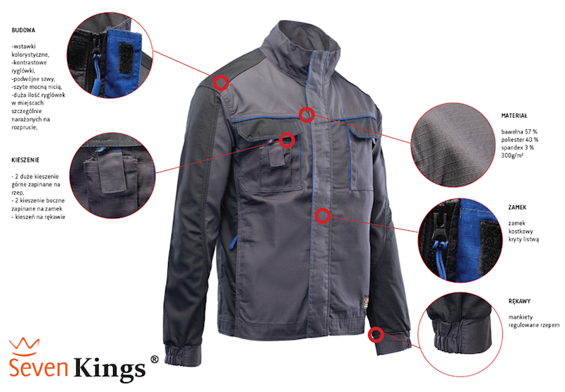BLUZA POLSTAR SEVEN KINGS TOPAZ STALOWA 2XL