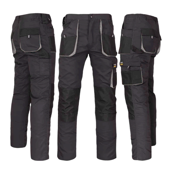 SPODNIE ROBOCZE REIS FORECO-T SBJS STALOWO-CZARNO-JASNOSZARE 52