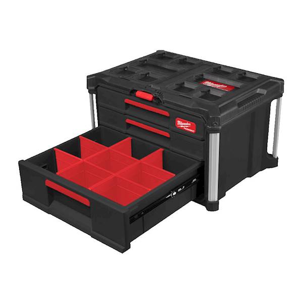 SKRZYNIA NARZĘDZIOWA Z SZUFLADAMI 2+1 MILWAUKEE PACKOUT DRAWER TOOL BOX