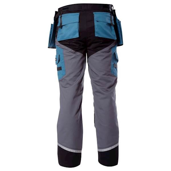 SPODNIE ROBOCZE LAHTI PRO L40502 CZARNO-SZARO-TURKUSOWE L