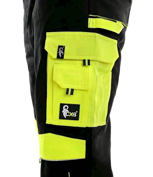 SPODNIE OGRODNICZKI CXS SIRIUS BRIGHTON CZARNO-ŻÓŁTE 68