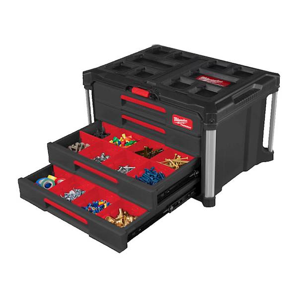 SKRZYNIA NARZĘDZIOWA Z 4 SZUFLADAMI MILWAUKEE PACKOUT DRAWER TOOL BOX