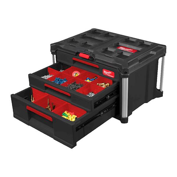 SKRZYNIA NARZĘDZIOWA Z SZUFLADAMI 2+1 MILWAUKEE PACKOUT DRAWER TOOL BOX