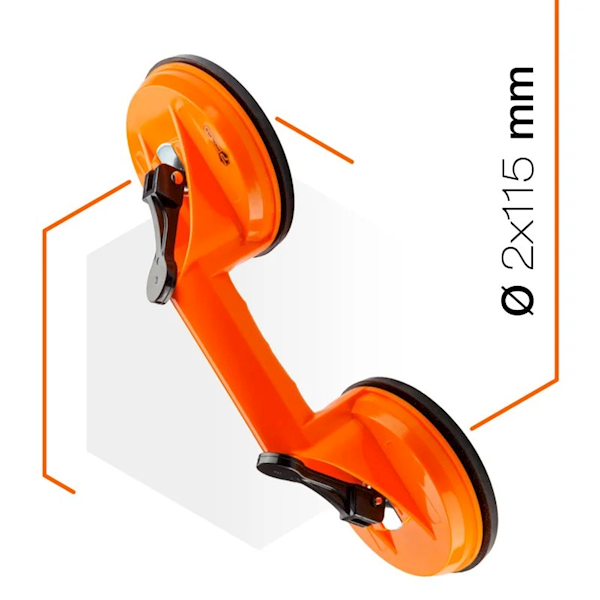 UCHWYT PRZYSSAWKA DO SZYB PODWÓJNA POLAX 115 MM 70 KG