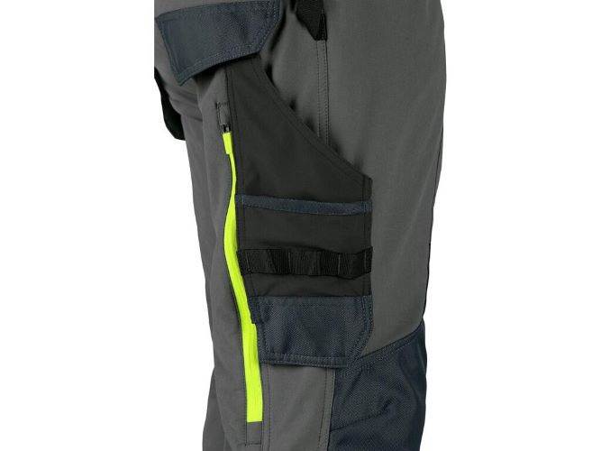 SPODNIE CXS NAOS SZARO-CZARNE ŻÓŁTE ELEMENTY HV 64