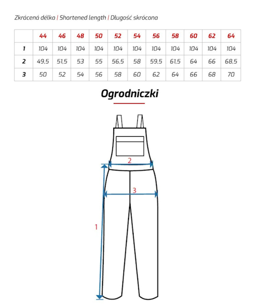 SPODNIE OGRODNICZKI CXS STRETCH WERSJA SKRÓCONA 170-176CM NIEBIESKO-CZARNE 58
