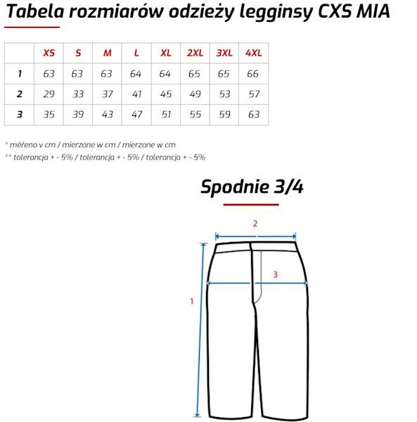SPODNIE DAMSKIE LEGGINSY 3/4 CXS MIA CZARNE L