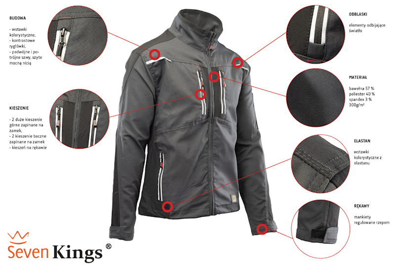 BLUZA POLSTAR SEVEN KINGS PRO GRAFITOWA L