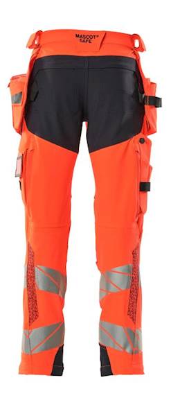 SPODNIE MASCOT ACCELERATE SAFE Z KIESZENIAMI NA KOLANACH CZERWIEŃ HI-VIS/CIEMNY GRANAT 82C 52