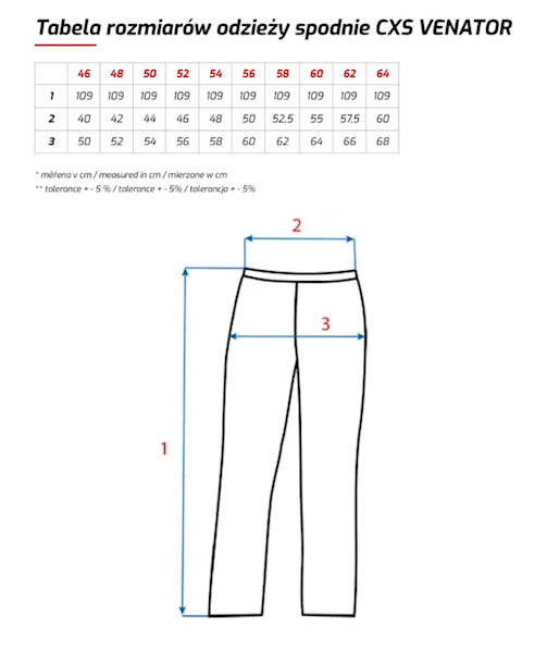 SPODNIE Z ODPINANYMI NOGAWKAMI CXS VENATOR CZARNE 54
