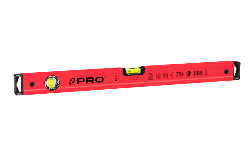 ZESTAW POZIOMIC PRO600 MALOWANE CZERWONE 40/60/80/100/120/150/200 CM