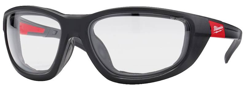 OKULARY OCHRONNE PREMIUM Z USZCZELKĄ MILWAUKEE BEZBARWNE