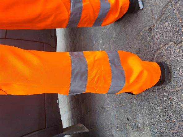 SPODNIE OSTRZEGAWCZE CXS NORWICH POMARAŃCZOWO-GRANATOWE 48